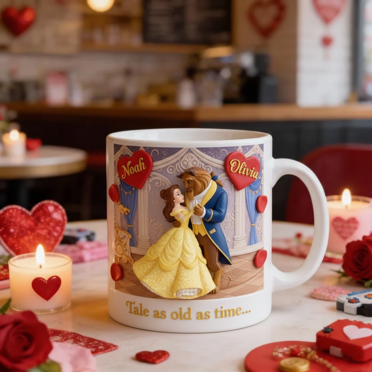 Personalized Gift For Couple Valentine Mug Cartoon Couple 4