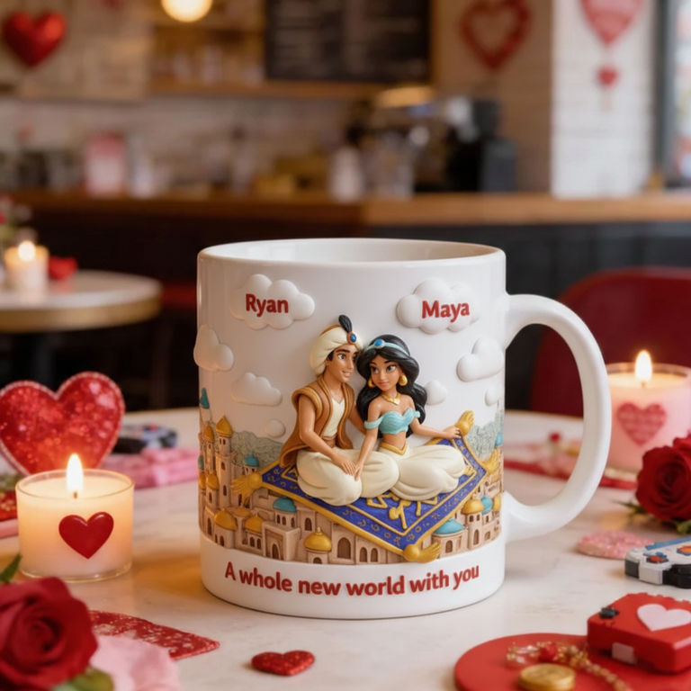 Personalized Gift For Couple Valentine Mug Cartoon Couple 2