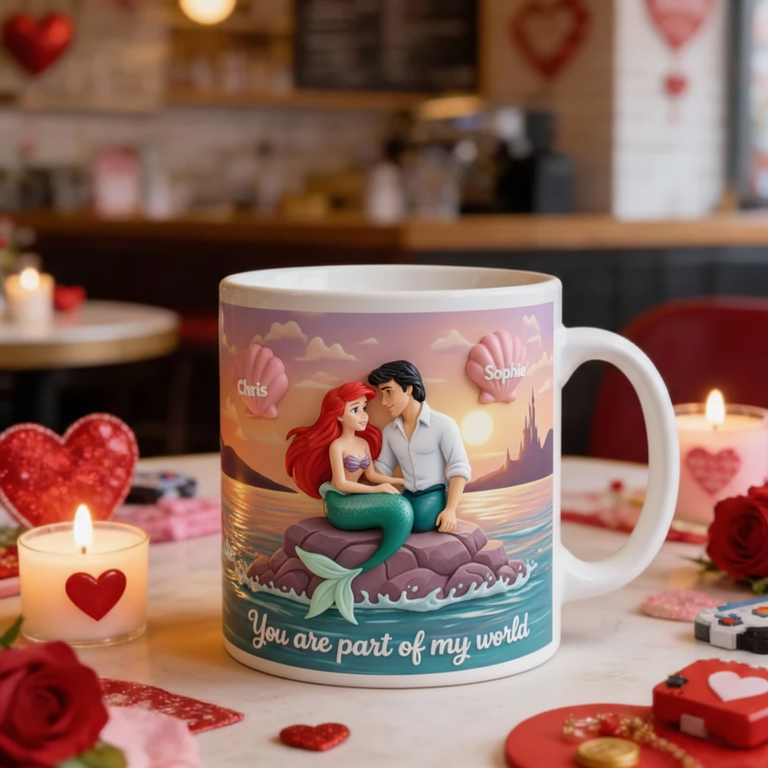 Personalized Gift For Couple Valentine Mug Cartoon Couple 3