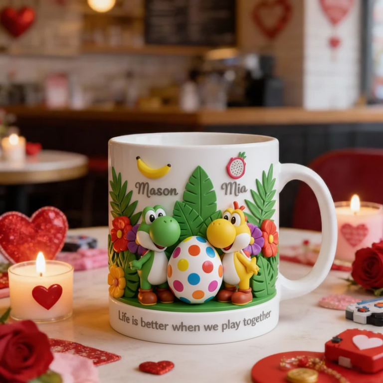 Personalized Gift For Couple Valentine Mug Cartoon Couple 5