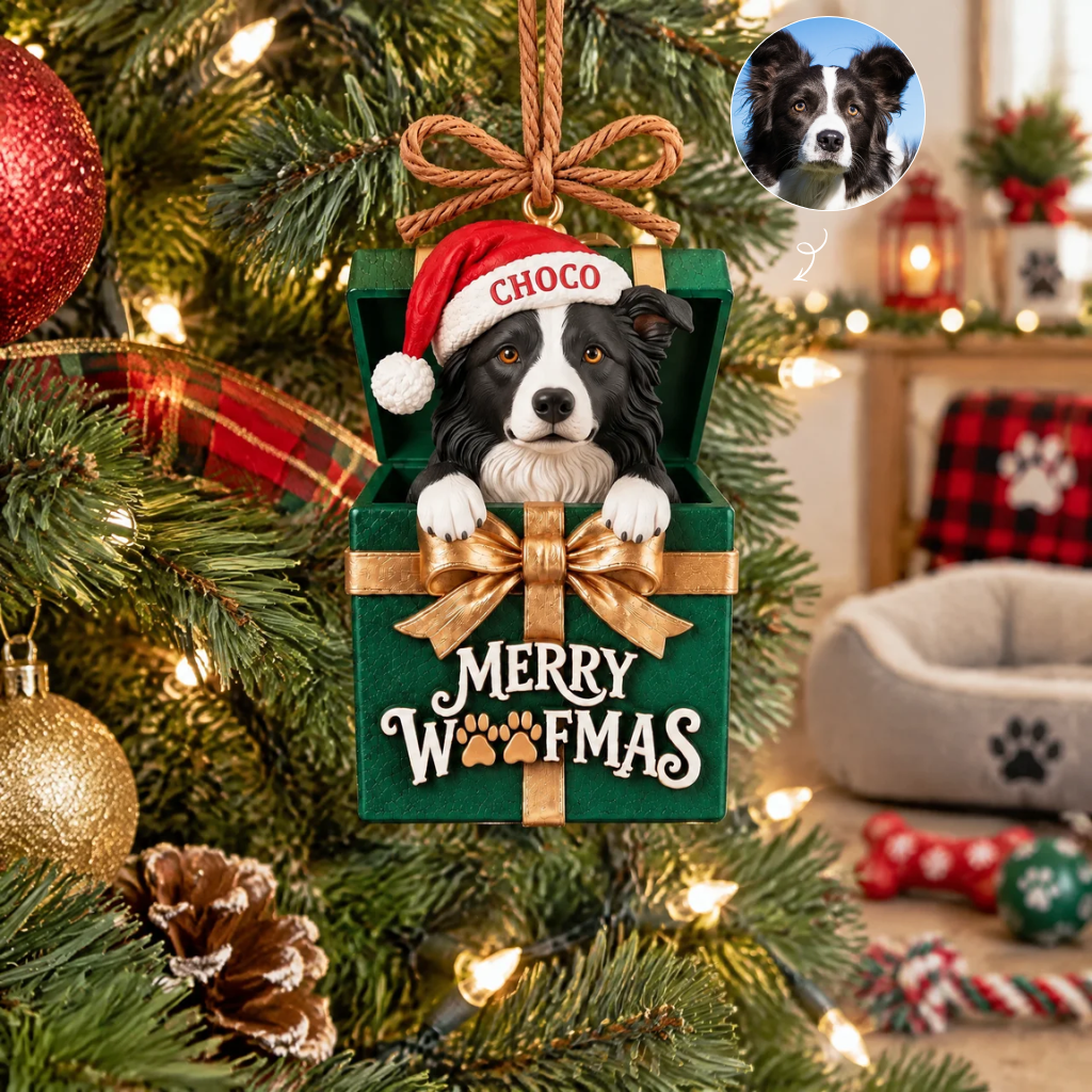 Custom Christmas Pet Ornament Gift Box With Photo and Name, Personalized Holiday Dog Keepsake, Gift for Pet Lovers and Pet Parents hn07102026