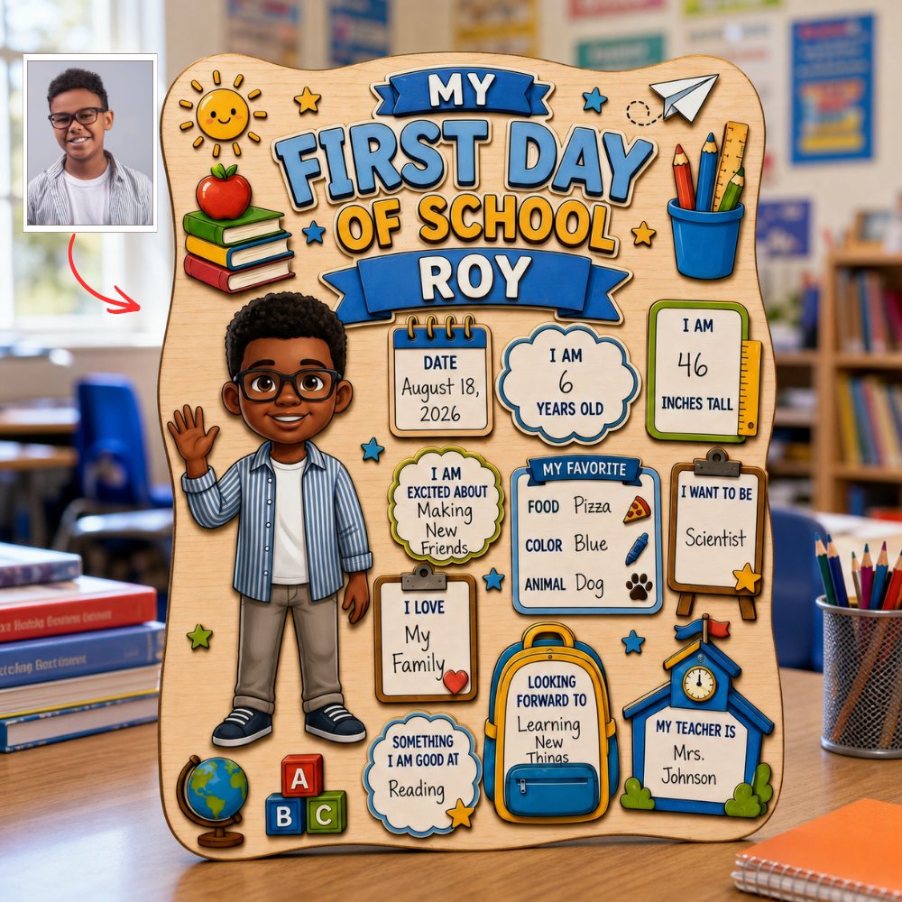 Personalized Kids All About Me School Sign  - Custom First Day of School Sign