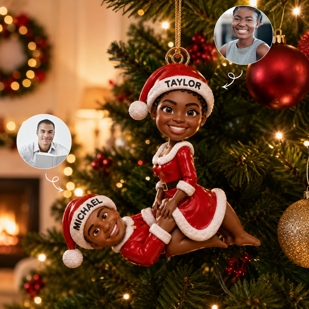 Custom Couple Photo Name Christmas Ornament, Personalized Romantic Holiday Keepsake, Gift for Boyfriend Girlfriend hn19082026