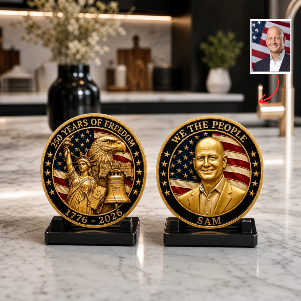 Custom Photo 250th Anniversary Keepsake Coin - Patriotic 4th of July