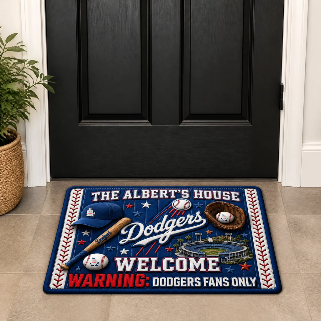 Custom Name Baseball Doormat, Personalized Sports Welcome Mat, Gift for Baseball Fans hn01082026