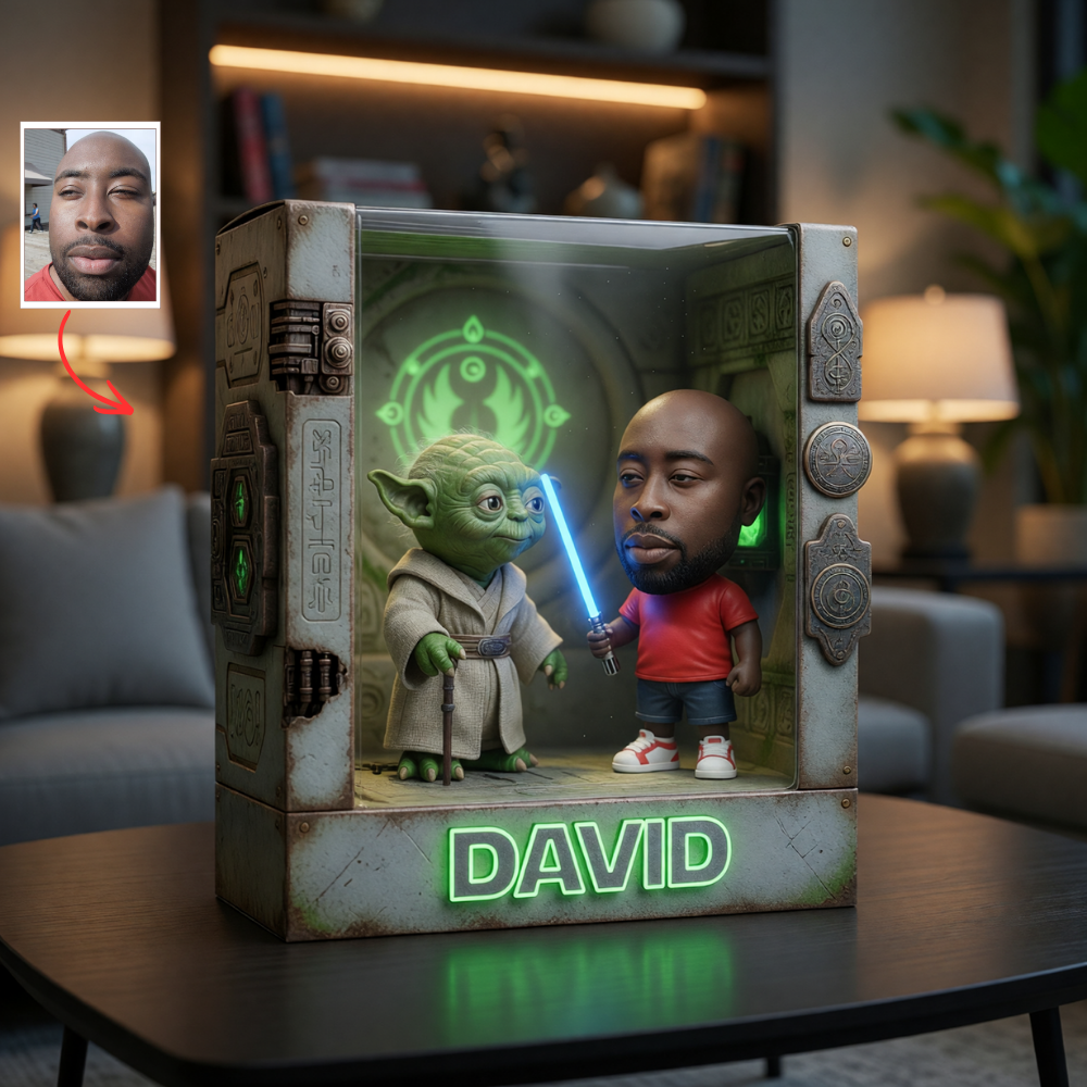 Custom Space Villain Figure Plaque, Personalized Sci-Fi Fan Gift, Custom Photo Collectible Display, Galactic Warrior Keepsake For Him, Movie Inspired Acrylic Plaque