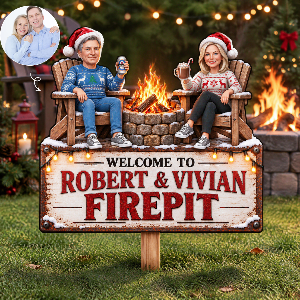 Custom Christmas Couple Metal Sign With Photo and Name, Personalized Holiday Wall Decor, Gift for Couples and Newlyweds hn29092026