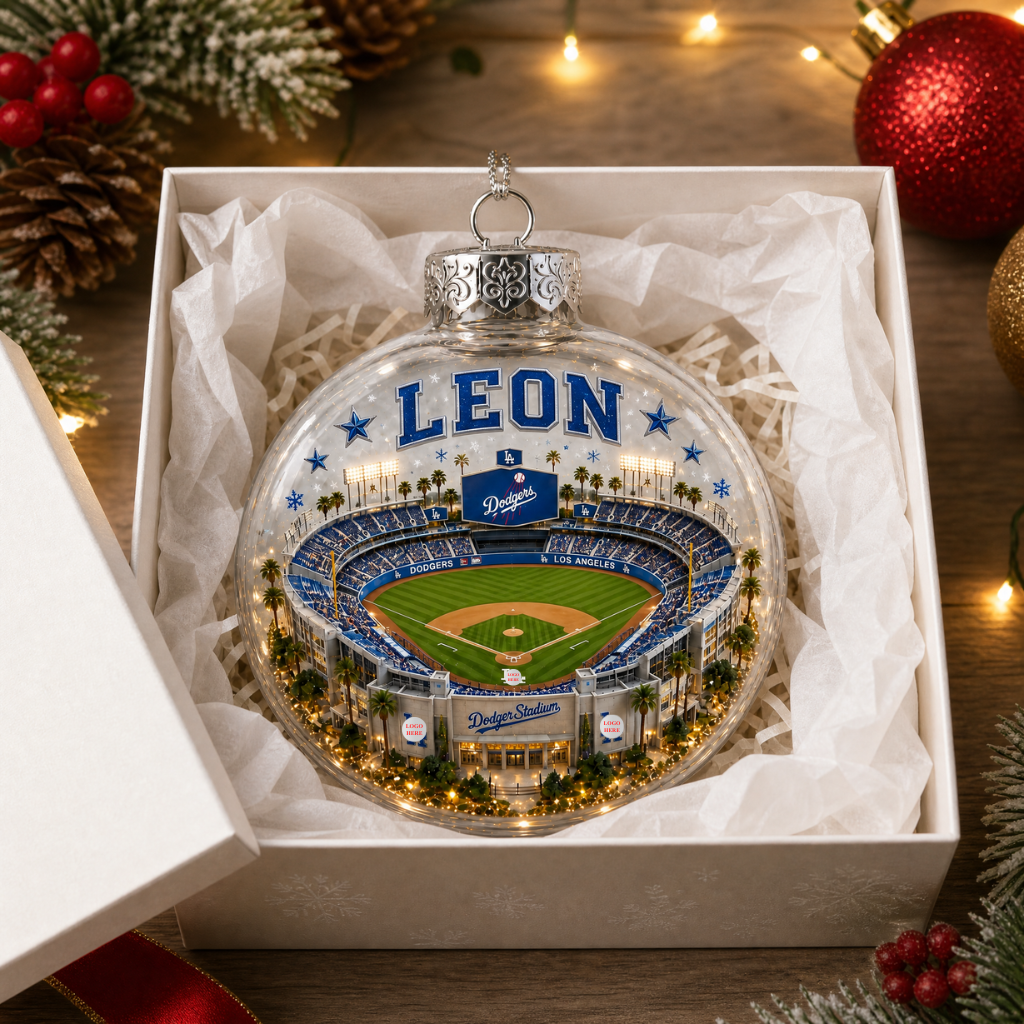 Custom Baseball Stadium Christmas Ornament With Name, Personalized Sports Holiday Decoration, Gift for Baseball Fans and Collectors hn17092026