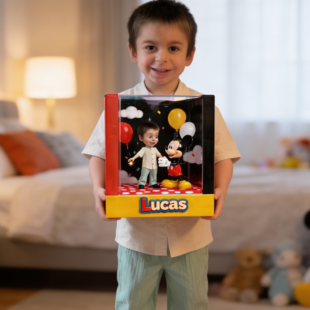 Custom Photo Plaque For Kids Personalized Cartoon Character Display Box Custom Name Acrylic Plaque Gift For Son Daughter Birthday Gift Kids Room Decor Unique Keepsake Gift