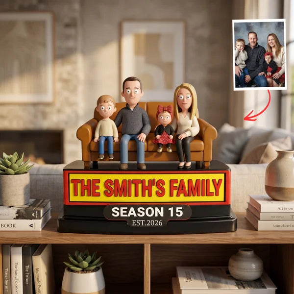Personalized Family Photo Plaque – Custom Cartoon Family Sign, Custom Name Plaque, Family Keepsake Gift, Unique Home Decor