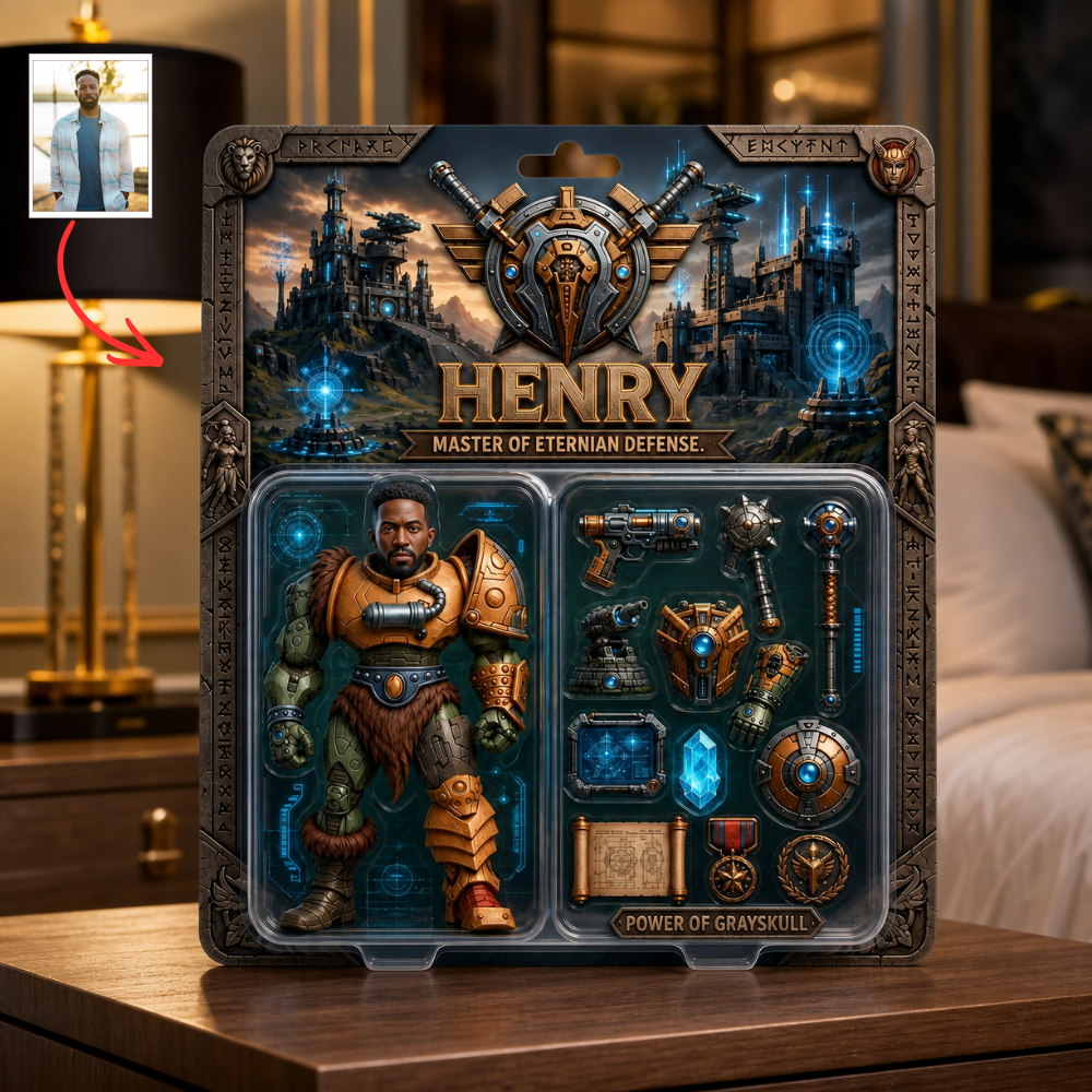 Personalized Fantasy Warrior Plaque, Custom Photo Action Figure Plaque, Custom Name Hero Collectible, Fantasy Fan Gift, Personalized Acrylic Plaque