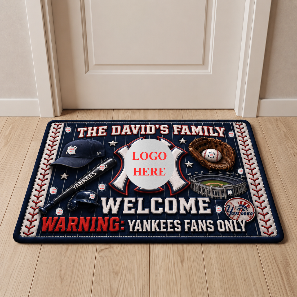 Custom Name Baseball Doormat, Personalized Sports Welcome Mat, Gift for Baseball Fans hn01082026