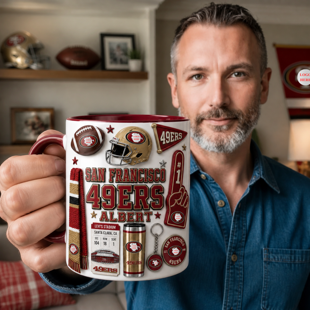 Custom Name Football Mug, Personalized Sports Coffee Cup, Gift for Football Fans hn05082026