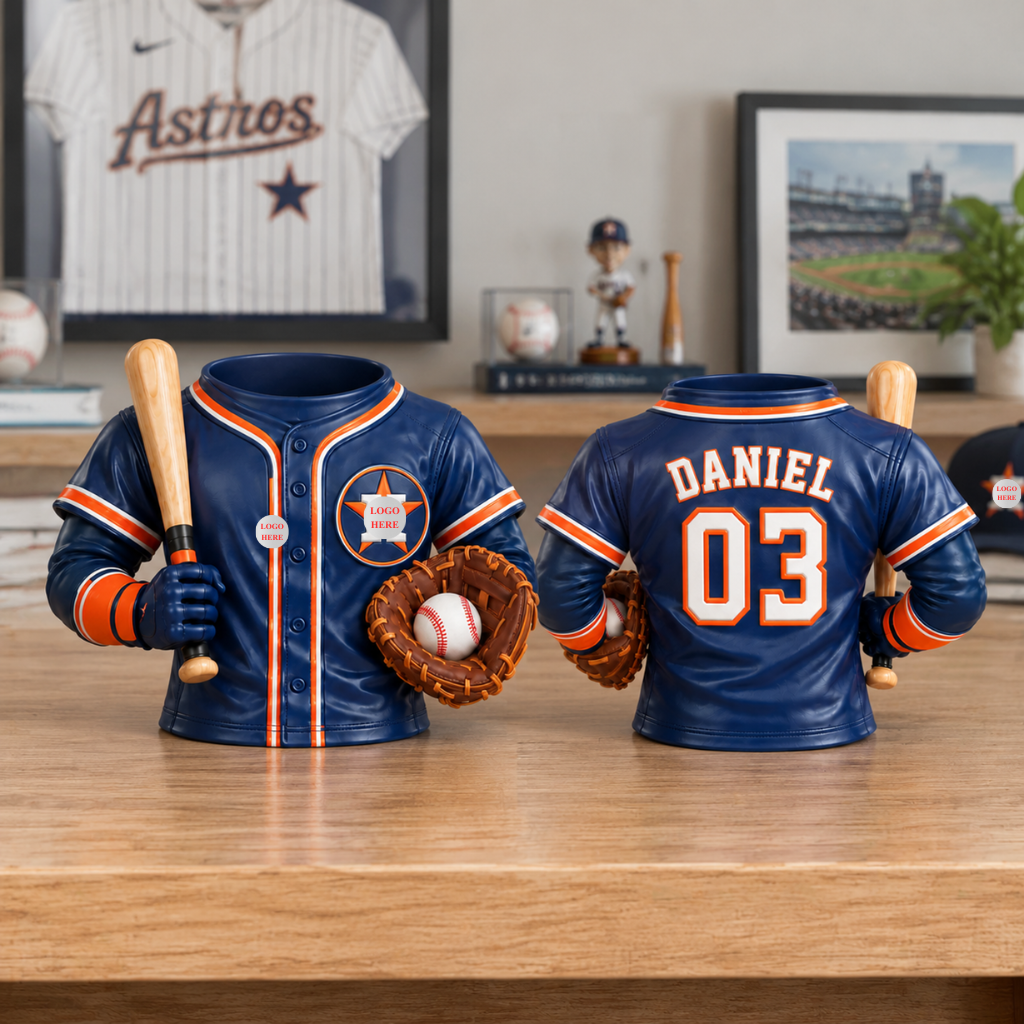 Custom Baseball Jersey Pen Holder With Name and Number, Personalized Desk Organizer, Baseball Fan Office Decor, Unique Gift for Baseball Lovers hn20102026