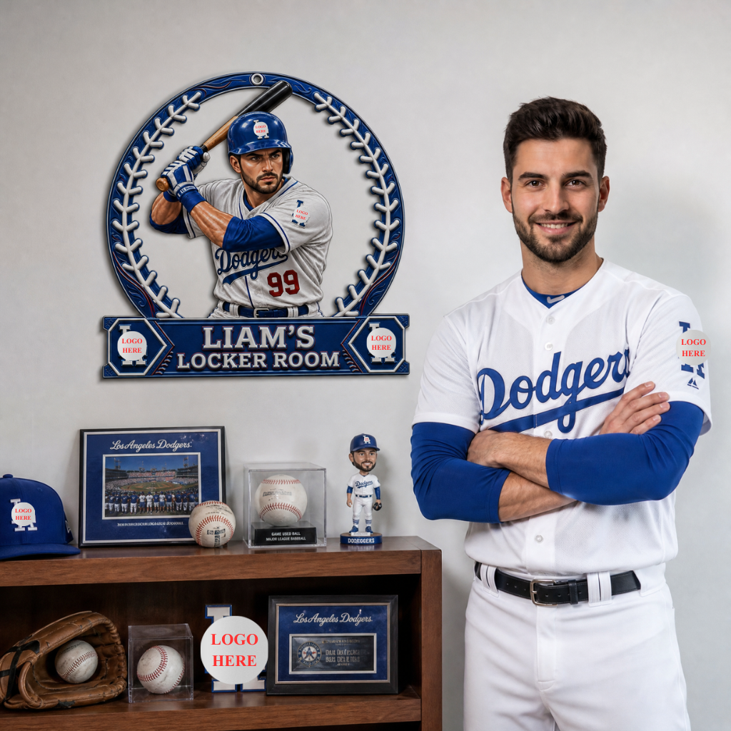 Custom Baseball Metal Sign With Photo and Name, Personalized Sports Wall Decor, Gift for Baseball Fans and Sports Lovers hn24092026