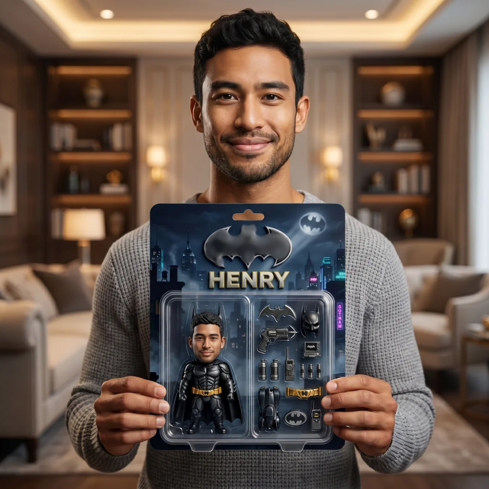 Custom Superhero Action Figure Plaque, Personalized Fan Photo Plaque, Custom Comic Hero Collectible Gift, Personalized Action Figure Display for Fans