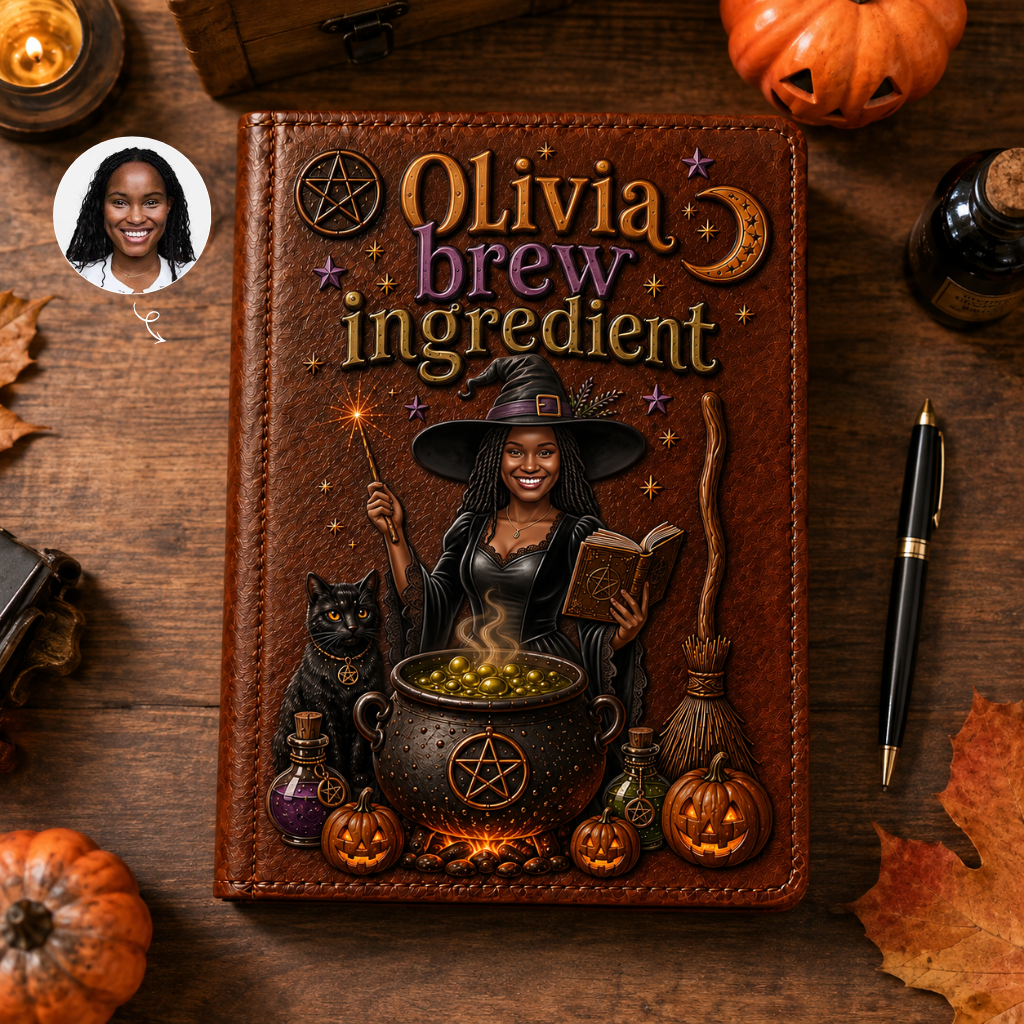 Custom Photo Name Witch Book Plaque, Personalized Magic Book Decor, Gift for Witch Lovers and Fantasy Fans hn27082026