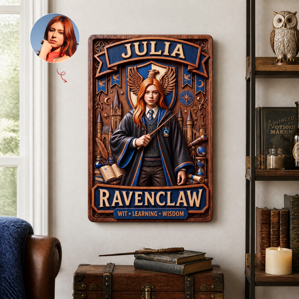 Custom Wizard Metal Sign With Photo and Name, Personalized Fantasy Wall Decor, Gift for Magic Fans and Collectors hn16092026
