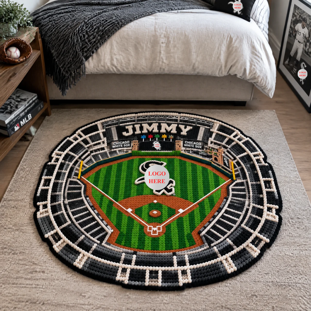 Custom Baseball Stadium Rug With Name, Personalized Tufted Baseball Field Decor, Sports Room Floor Accent, Unique Gift for Baseball Fans hn22102026