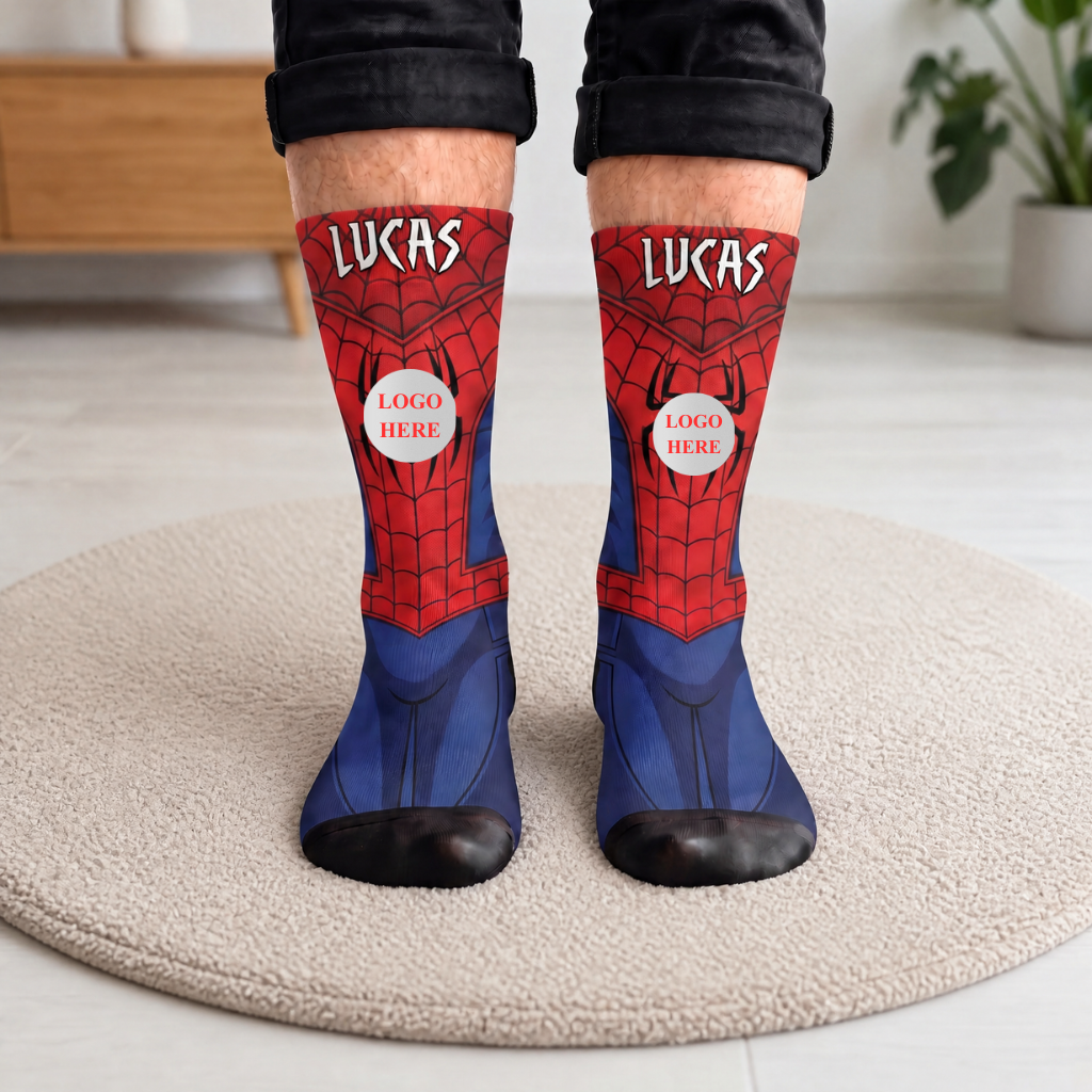 Custom Superhero Socks With Name, Personalized Comic Inspired Crew Socks, Gift for Superhero Fans and Comic Lovers hn26092026
