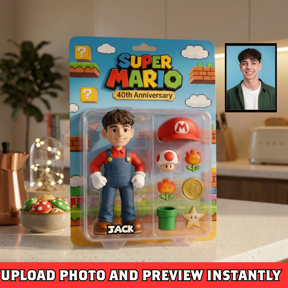 Custom Photo Plaque Toy Style – Personalized Cartoon Figure Frame with Accessories Gift