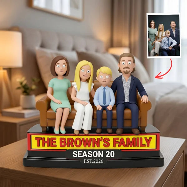 Personalized Family Photo Plaque – Custom Cartoon Family Sign, Custom Name Plaque, Family Keepsake Gift, Unique Home Decor