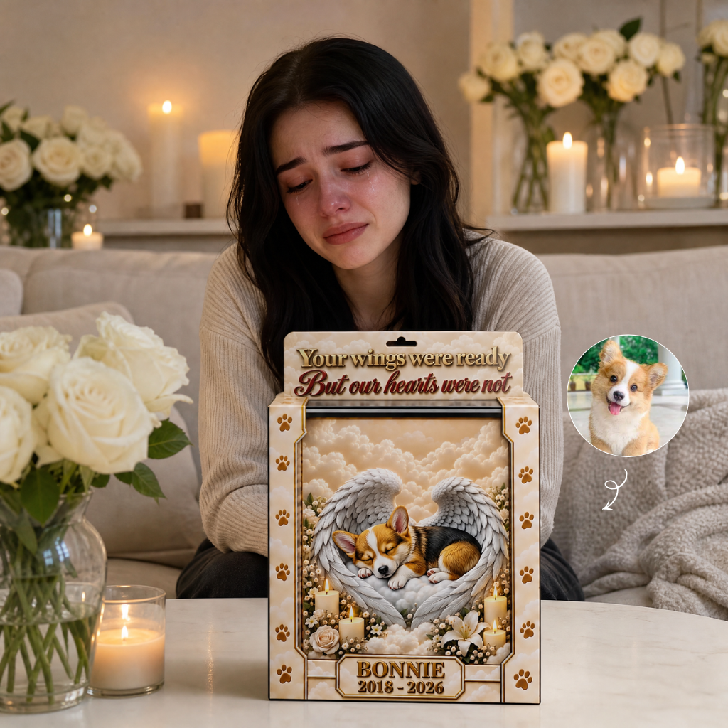 Custom Memorial Dog Box Plaque With Photo and Name, Personalized Pet Remembrance Display, Gift for Pet Lovers and Dog Parents hn14092026