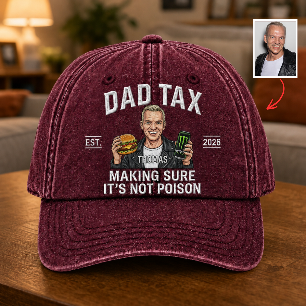 Custom Photo Dad Cap Personalized Embroidered Hat Gift For Dad Funny Father's Day Baseball Cap Custom Face Cap Gift For Him Dad Birthday Gift Adjustable Hat