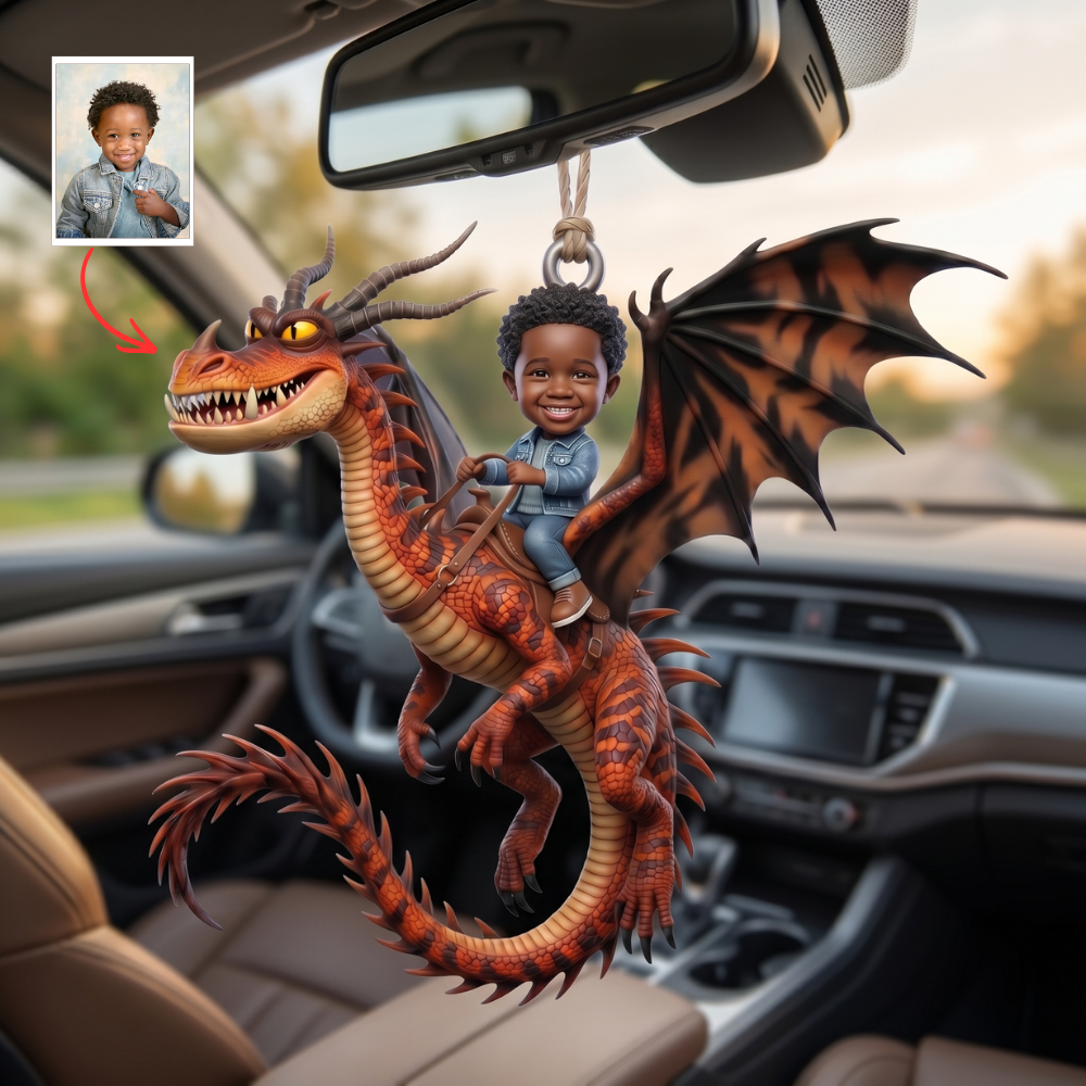 Custom Cartoon Photo Car Hanging - Personalized Kids Backpack Charm
