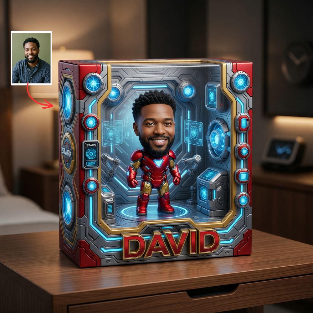 Custom Photo Acrylic Plaque, Personalized Action Hero Collectible, Custom Name Fighter Display, Arcade Style Acrylic Block, Fantasy Battle Fan Gift, Birthday Gift For Him