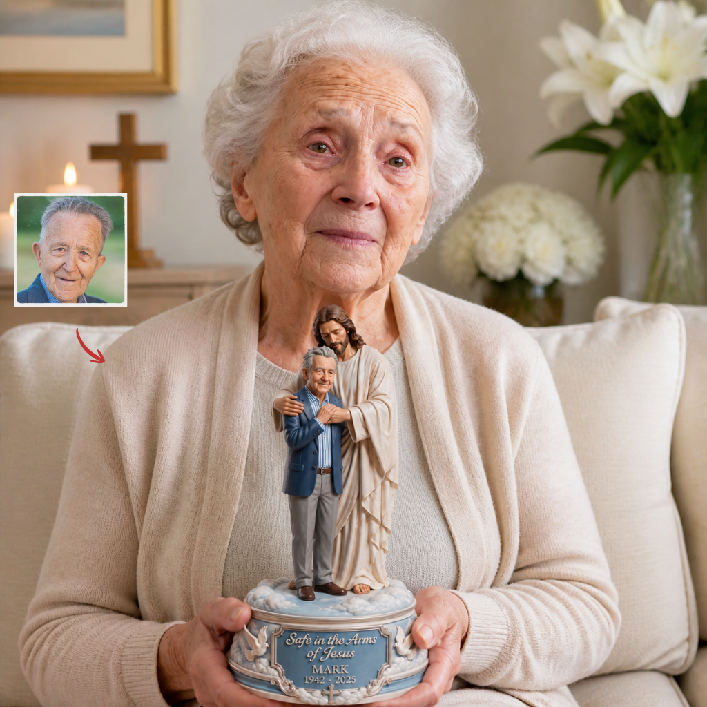 Custom Photo Name Memorial Figurine, Personalized Memorial Keepsake Statue, Gift for Family hn12082026