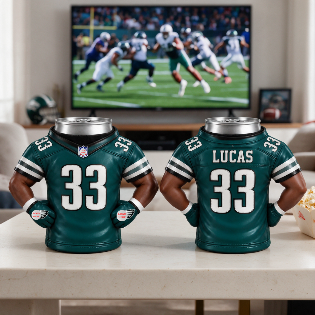 Custom Football Can Cooler With Name, Personalized Sports Drink Holder, Gift for Football Fans, Players and Game Day Lovers hn15102026