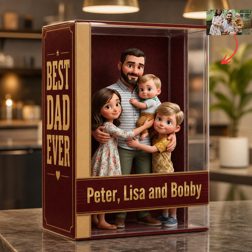 Custom Father & Son Photo Plaque, Personalized Best Dad Ever Plaque, Custom Family Keepsake Gift for Dad, Father’s Day Gift, Personalized Dad Display
