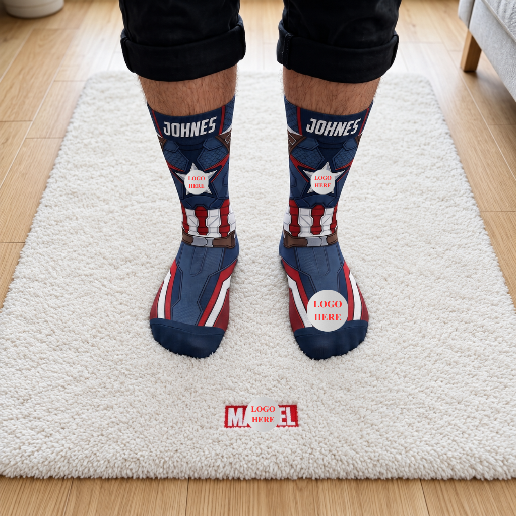 Custom Superhero Socks With Name, Personalized Comic Inspired Crew Socks, Gift for Superhero Fans and Comic Lovers hn26092026