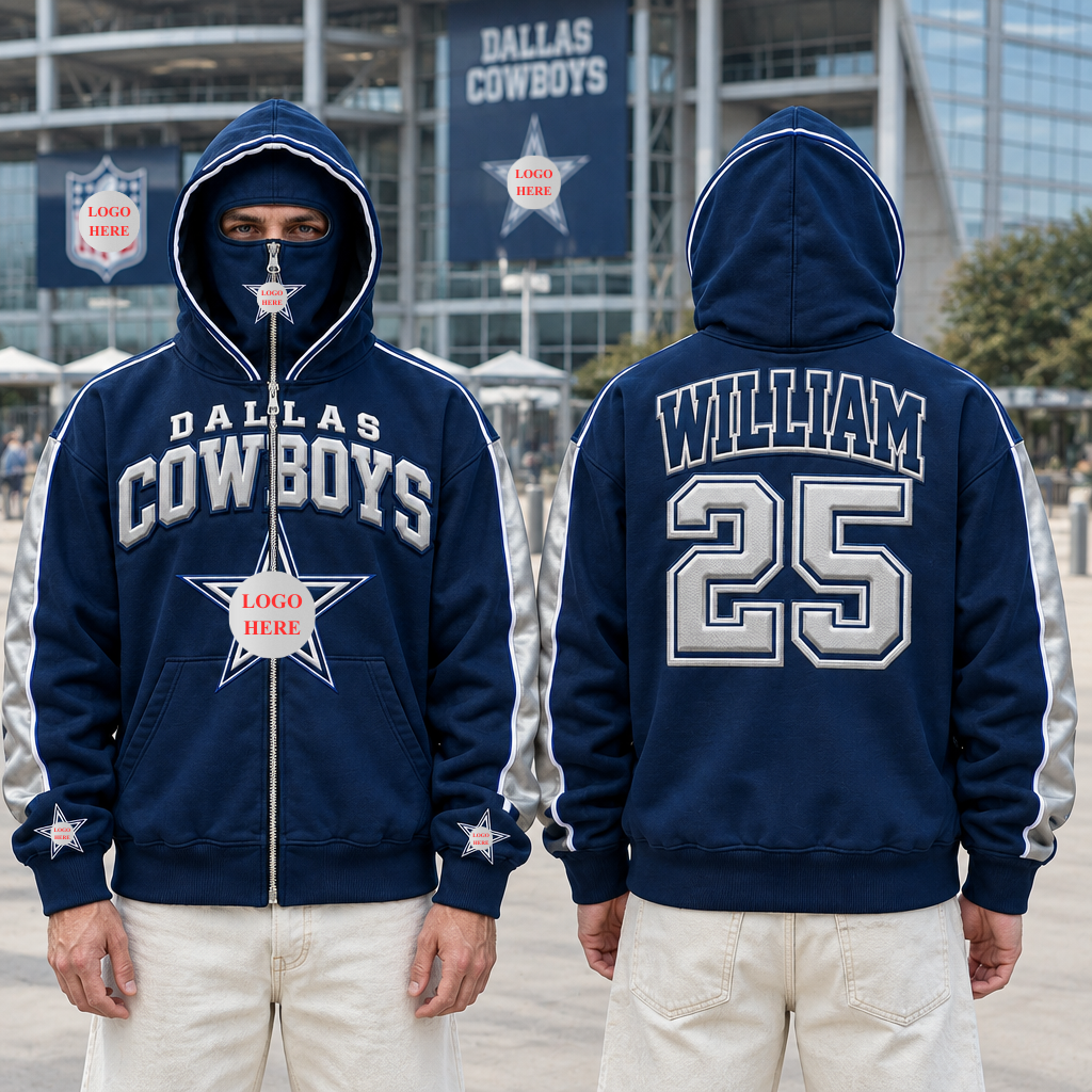 Custom Football Hoodie With Name, Personalized Sports Zip Up Hoodie, Gift for Football Fans, Players and Sports Lovers hn15102026
