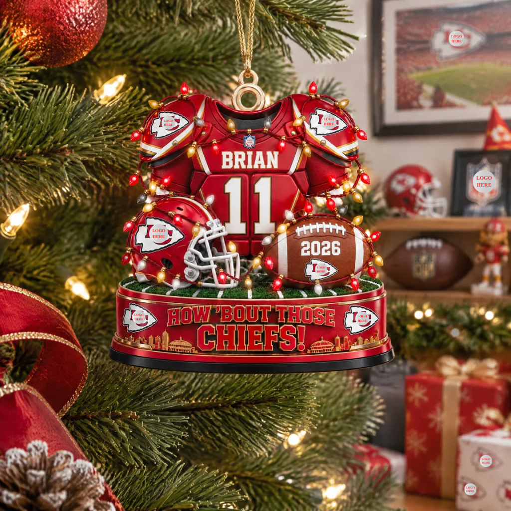 Custom Football Christmas Ornament With Name, Personalized Football Jersey Holiday Keepsake, Gift for Football Fan And Lovers hn07102026