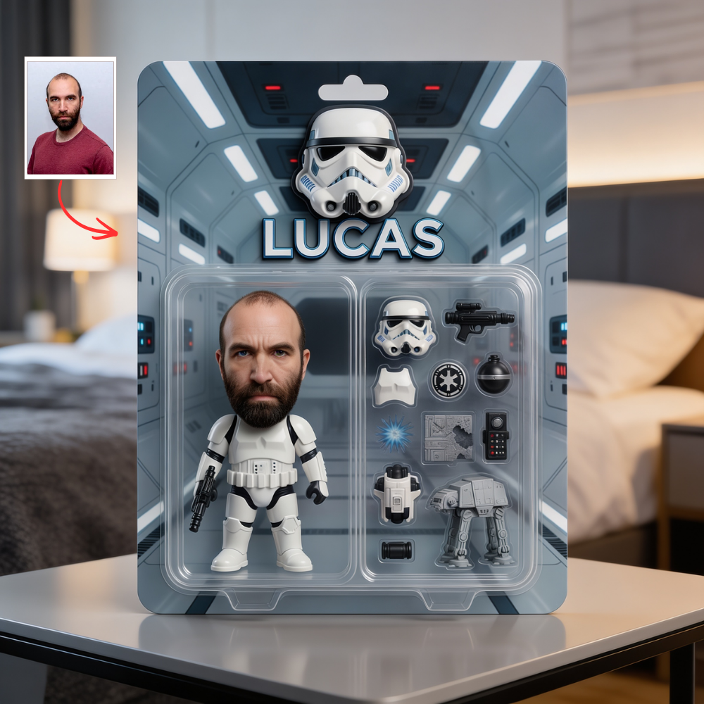 Custom Dark Space Warrior Inspired Photo Plaque, Personalized Action Figure Plaque, Gift For Fan, Custom Name Collectible Display, Sci-Fi Movie Lover Gift, Birthday Gift For Him, Acrylic Keepsake Decor