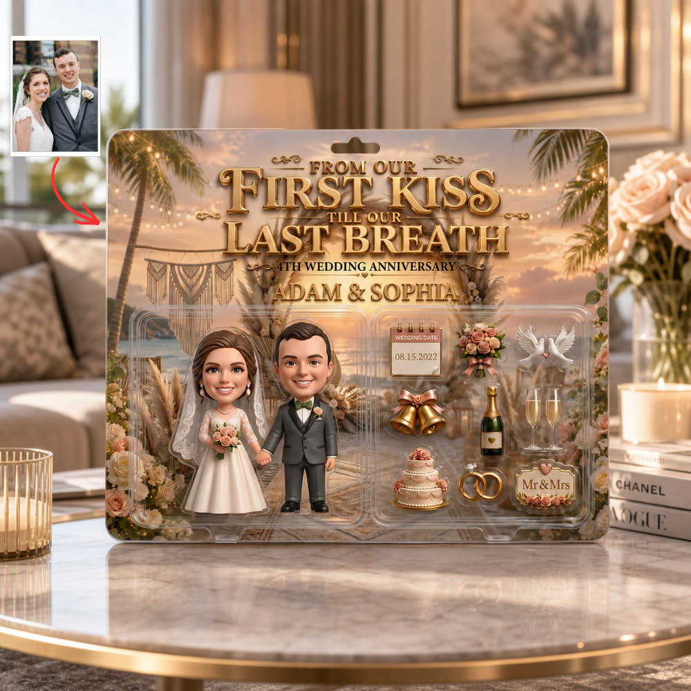 Custom Couple Name & Date Wedding Plaque - Personalized Romantic Keepsake