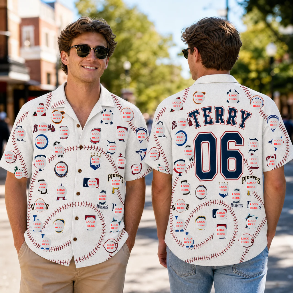 Custom Name Pro Baseball Hawaiian Shirt - Personalized Ballpark Fan Aloha Button Down hn27072026