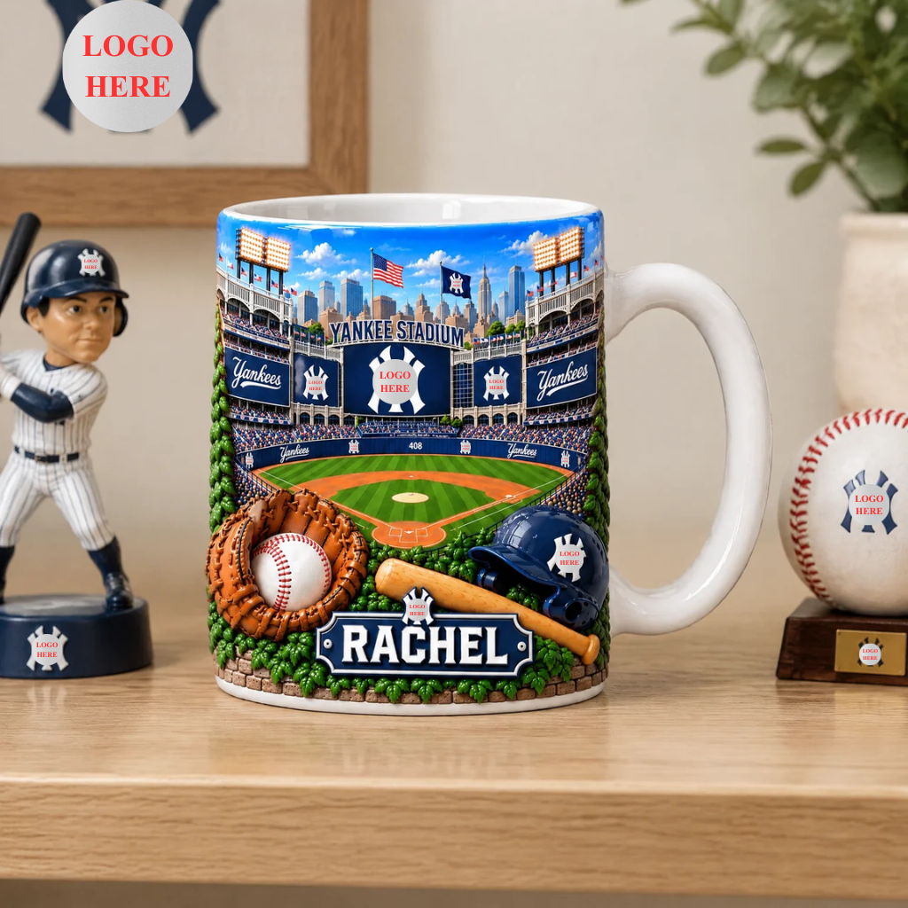 Personalized Baseball Stadium Mug With Custom Name, Ballpark Coffee Cup, Sports Collectible Drinkware, Gift for Baseball Fans hn29102026