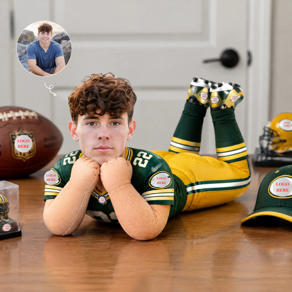 Custom Football Plush Doll With Photo and Name, Personalized Sports Character Doll, Gift for Football Fans, Players and Collectors hn13102026