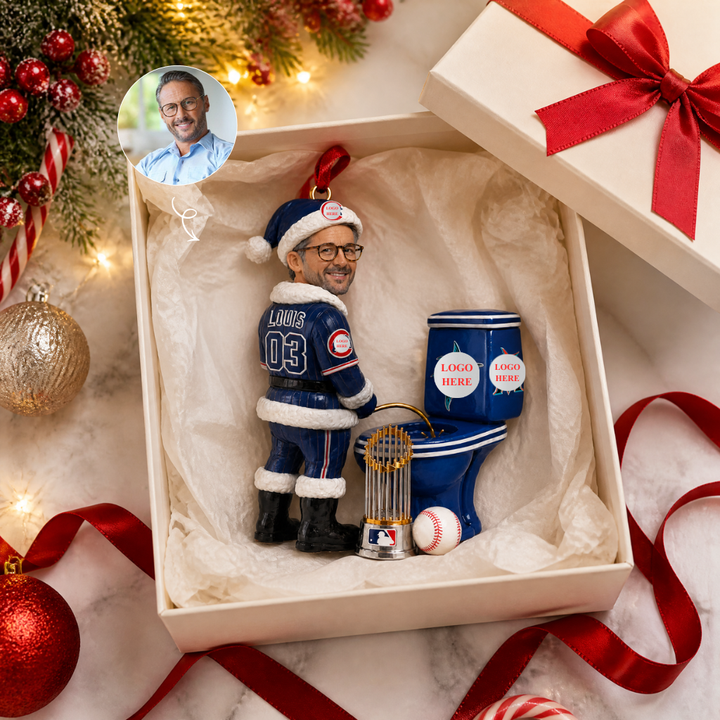 Funny Custom Baseball Christmas Ornament With Photo Name, Personalized Sports Holiday Decoration, Gift for Baseball Fans and Sports Lovers hn10092026