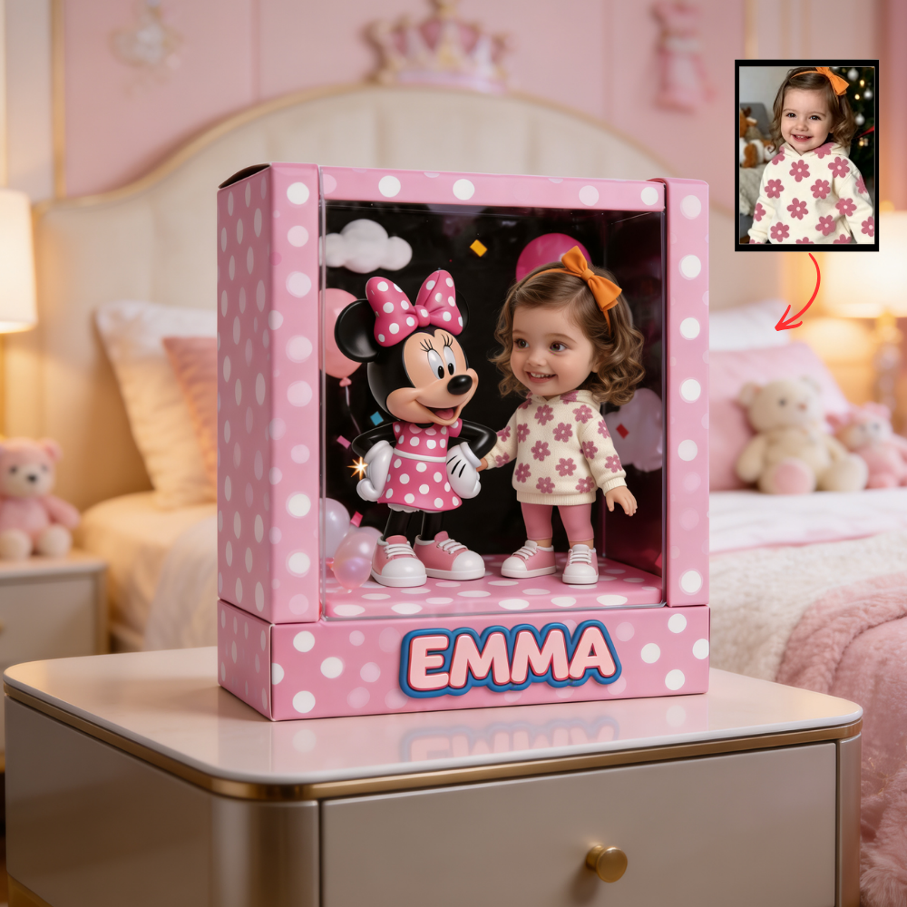 Custom Photo Plaque For Kids Personalized Cartoon Character Display Box Custom Name Acrylic Plaque Gift For Son Daughter Birthday Gift Kids Room Decor Unique Keepsake Gift