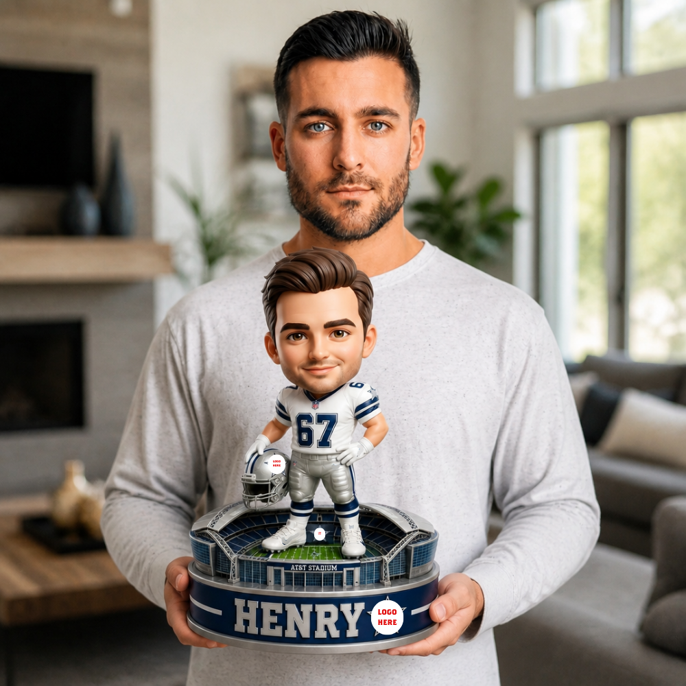 Custom Photo Pro Football Stadium Base Plaque - Personalized Gridiron Fan & Player Gift