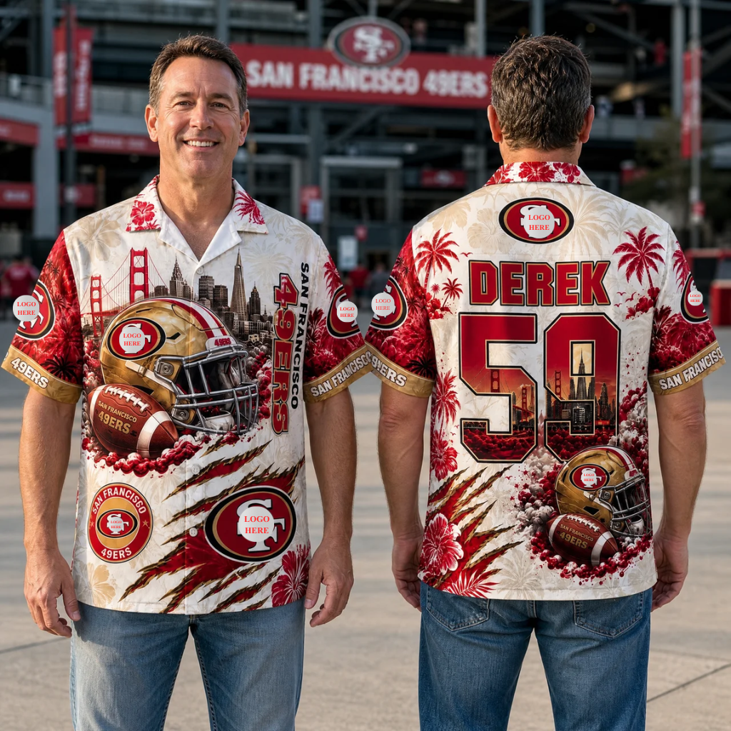 Custom Name & Number Pro Gridiron Hawaiian Shirt - Personalized City Skyline Football Aloha Button Down hn27072026