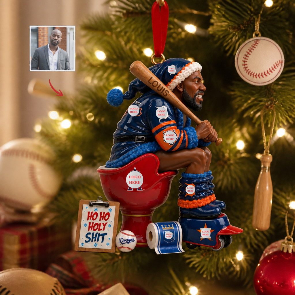 Custom Photo Name Baseball Christmas Ornament, Personalized Sports Tree Decoration, Gift for Baseball Fans hn06082026
