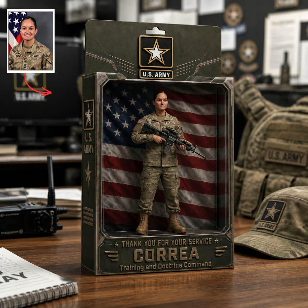 Custom Photo Armed Forces Veteran Box Plaque - Personalized US Military Hero Tribute Gift