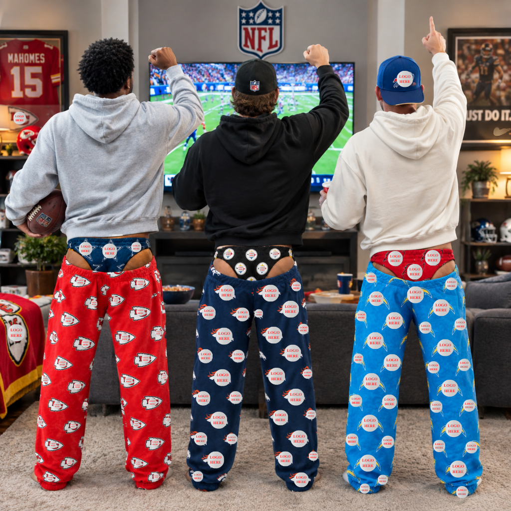 Funny Football Lounge Pants With Team Inspired Patterns, Novelty Pajama Gift for Football Fans and Sports Lovers hn23092026