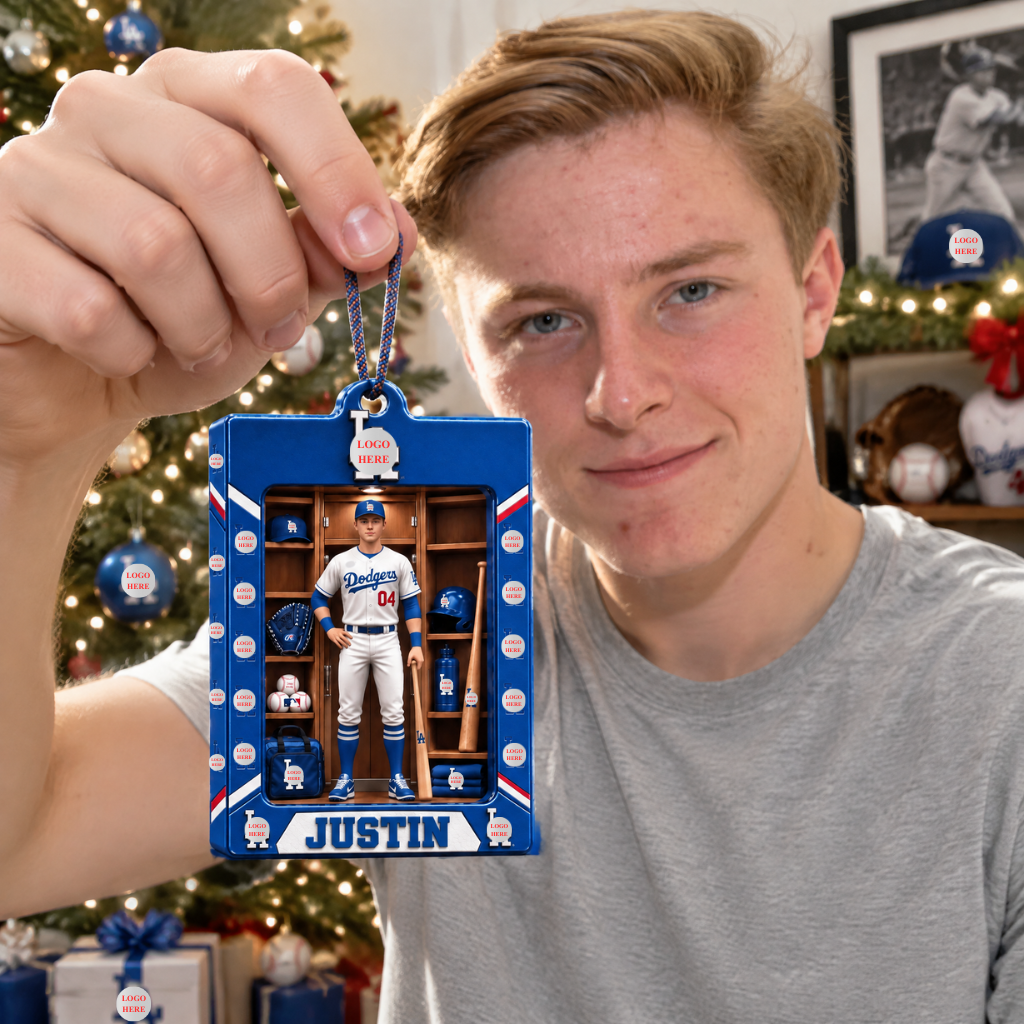 Custom Baseball Christmas Ornament With Photo and Name, Personalized Sports Holiday Decoration, Gift for Baseball Fans and Players hn05102026