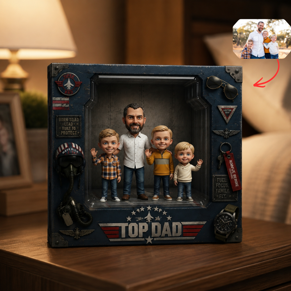 Custom Photo Plaque for Dad, Personalized Top Dad Wooden Plaque, Custom Father & Son Gift, Personalized Family Keepsake for Dad, Father’s Day Birthday Gift for Dad